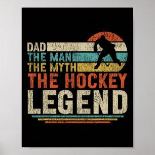 Ice Hockey Vintage Retro Dad Father Dad The Man Th Poster