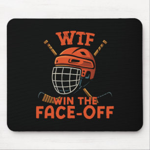Ice Hockey Vintage Wtf Win The Face-off Mouse Mat