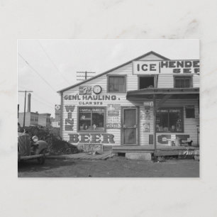 Ice House and Store, 1937 Postcard