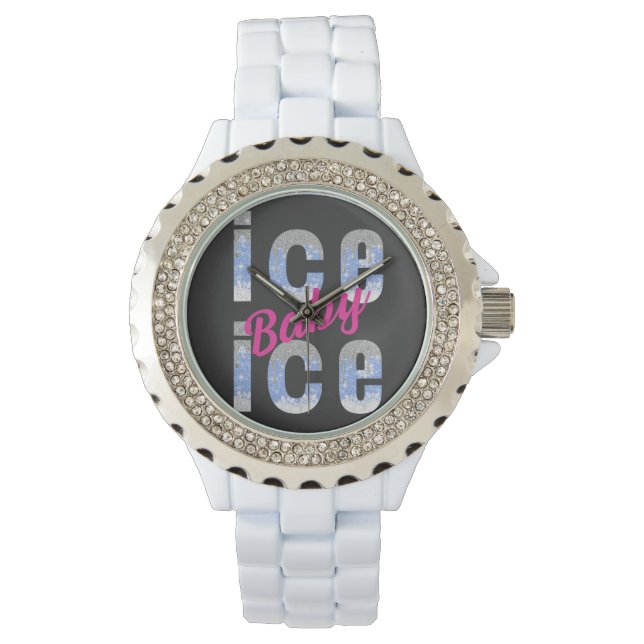 Ice ice baby glitter snowflakes watch (Front)