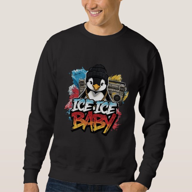 Ice Ice Baby — Penguin with Beanie & Chain Tee (Front)