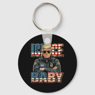Ice Ice By Trump Funny Trump Meme 2026 Retro Key Ring