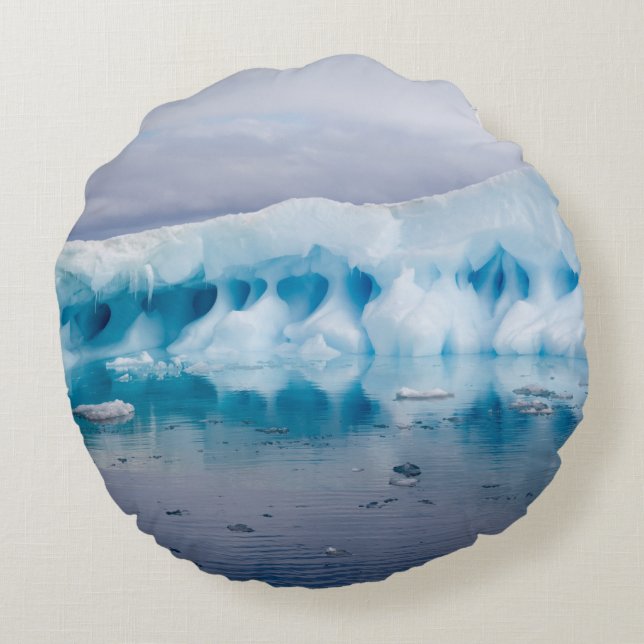 Ice in Antarctica Round Cushion (Back)