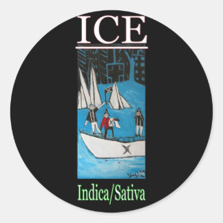 ICE INDICA SATIVA CLASSIC ROUND STICKER