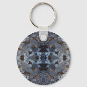 Ice kaleidoscope pattern key ring