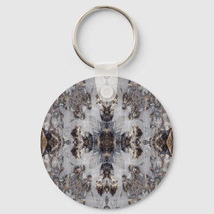 Ice kaleidoscope pattern key ring