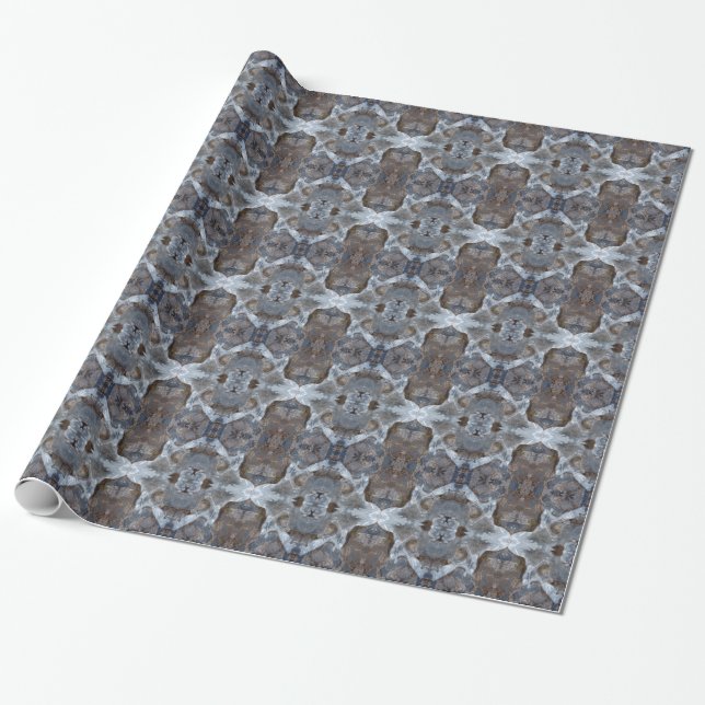 Ice kaleidoscope pattern wrapping paper (Unrolled)