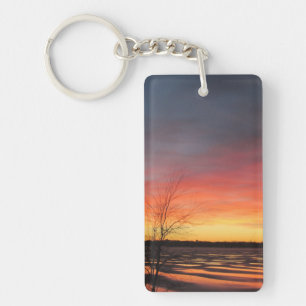 Ice Lake Sunset Acrylic Keychain