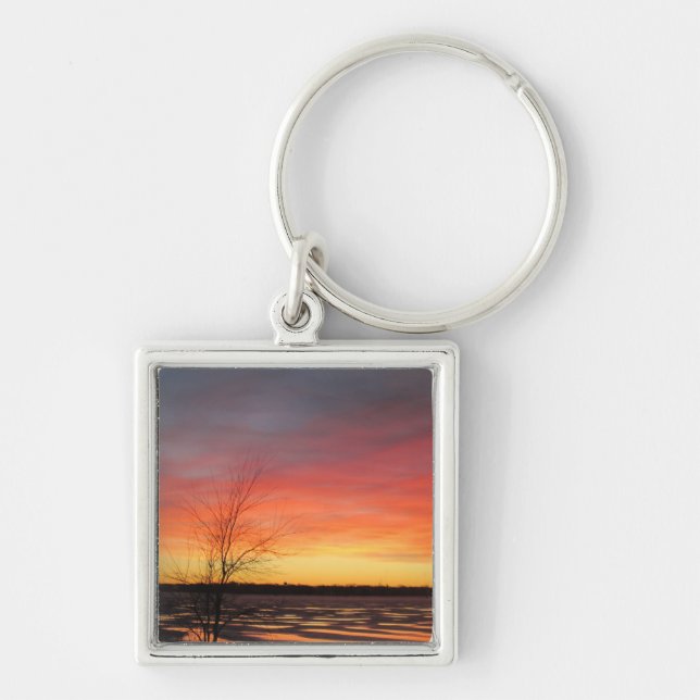 Ice Lake Sunset Keychain (Front)