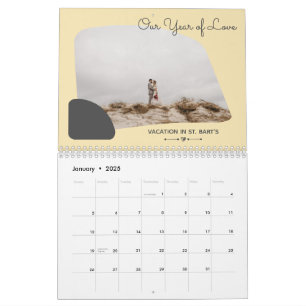Ice Lemon Yellow Our Year Of Love 1st Anniversary Calendar