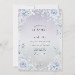 Ice Lilac Foliage Eucalyptus Wedding Invitation