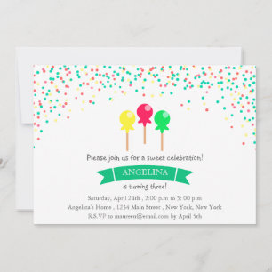 Ice lollies  -birthday party invitation