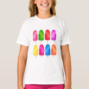 Ice Lolly Popsicle Girls Summer T-Shirt