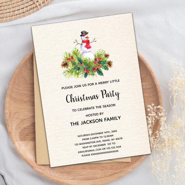 Ice Man Winter Christmas Party Invitation for Kids (Ice Man Christmas Invitations)
