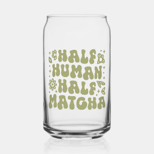 Ice matcha latte funny green floral aesthetic can glass