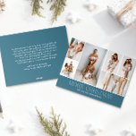ICE Merry Christmas Elegant 6 Collage Photo  Holiday Card<br><div class="desc">Share your family’s highlights with this year-in-review Christmas card featuring a simple, minimal, and clean design. The front includes a modern 6-photo collage paired with the festive greeting “Merry Christmas” in an elegant serif font over a blue ice colour, with space to personalise your family name or the year. The...</div>