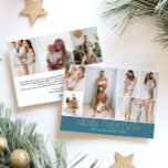 ICE Merry Christmas Elegant 9 Collage Multi-Photo  Holiday Card<br><div class="desc">Share your family’s highlights with this year-in-review Christmas card featuring a simple, minimal, and clean design. The front includes a modern 6-photo collage paired with the festive greeting “Merry Christmas” in an elegant serif font over a blue ice colour, with space to personalise your family name or the year. The...</div>