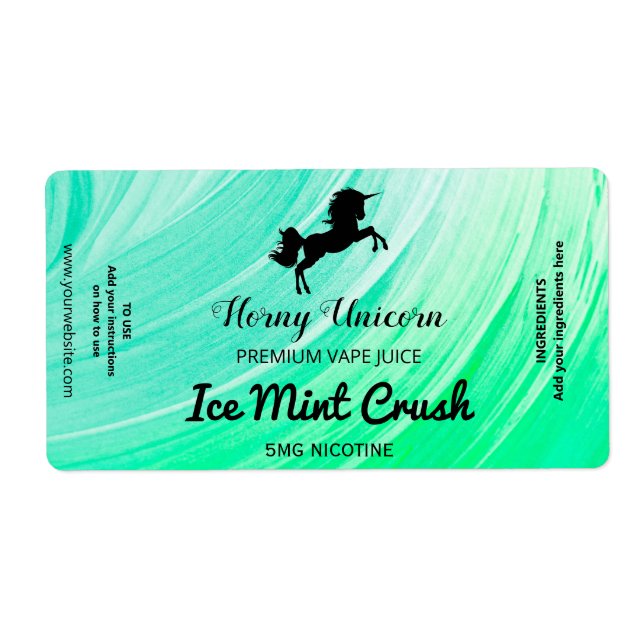 Ice Mint Nicotine Vape E Juice Labels (Front)