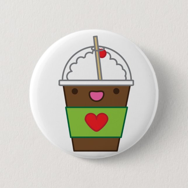Ice mocha coffee 6 cm round badge (Front)
