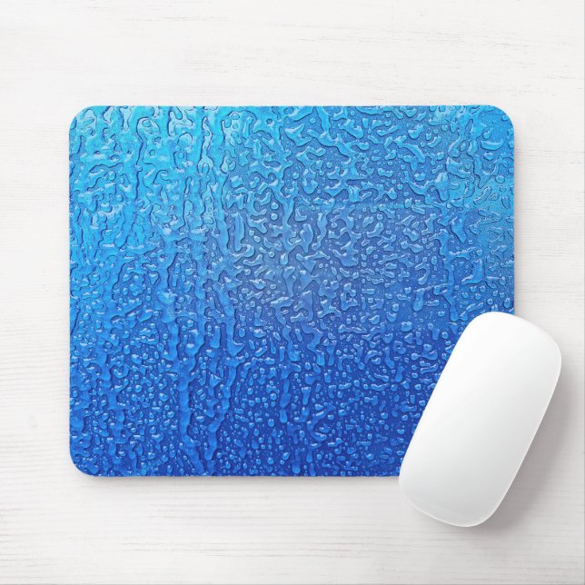 Ice On Blue Metal Mouse Mat (With Mouse)