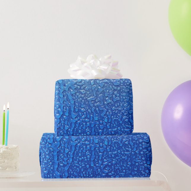 Ice On Blue Metal Wrapping Paper (Party Gifts)
