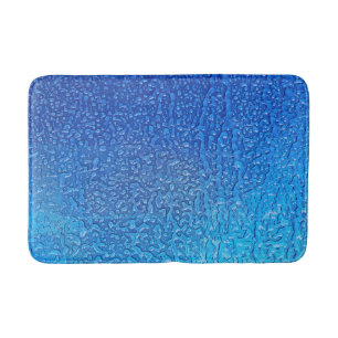 Ice On Blue Metallic Background Bath Mat