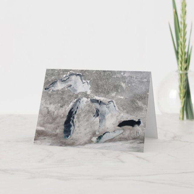 Ice On The Great Lakes, United States. Card (Front)