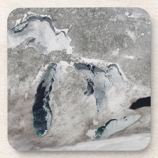 Ice On The Great Lakes, United States. Coaster (Front)