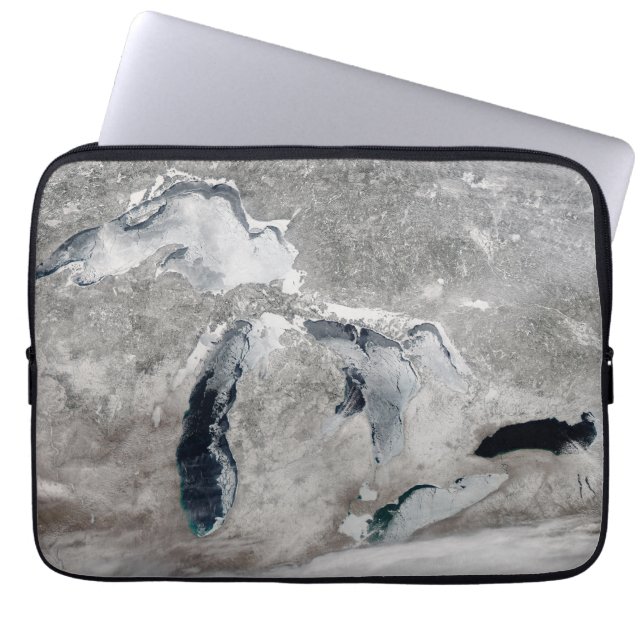 Ice On The Great Lakes, United States. Laptop Sleeve (Front)