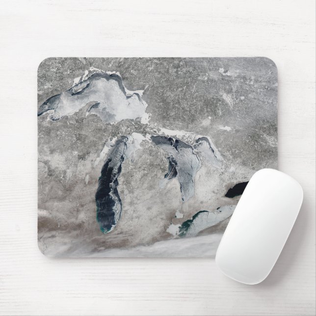 Ice On The Great Lakes, United States. Mouse Mat (With Mouse)