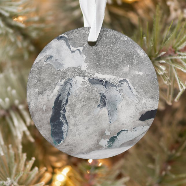 Ice On The Great Lakes, United States. Ornament (Tree)