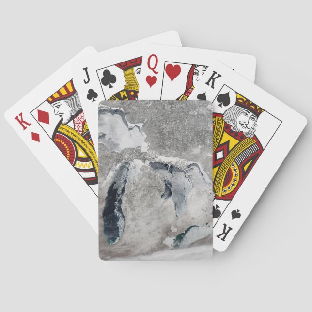 Ice On The Great Lakes, United States. Playing Cards (Back)