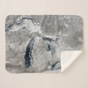Ice On The Great Lakes, United States. Sherpa Blanket