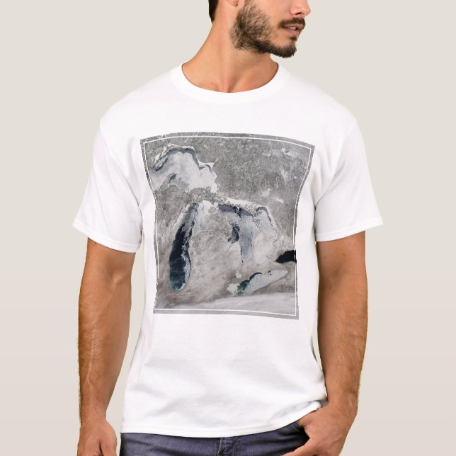 Ice On The Great Lakes, United States. T-Shirt (Front)