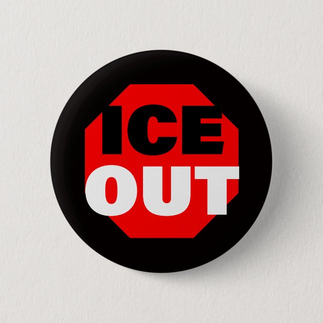 ICE OUT 6 CM ROUND BADGE (Front)