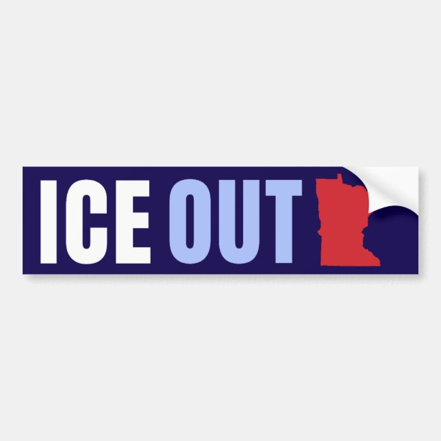 ICE OUT Anti Trump Bumper Sticker (Front)