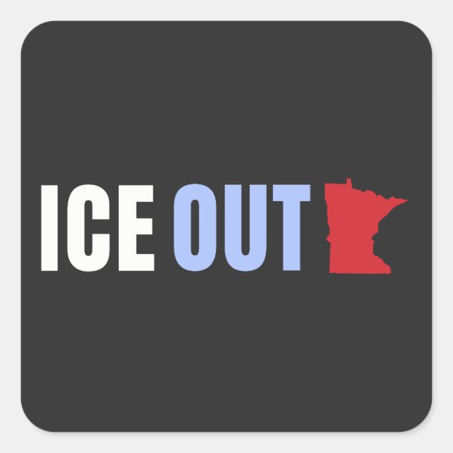 ICE OUT Anti Trump Square Sticker (Front)