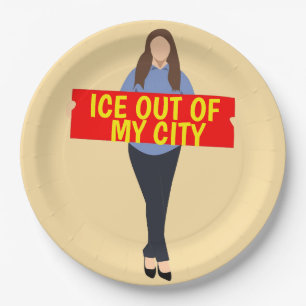 Ice Out of My City Paper Plate