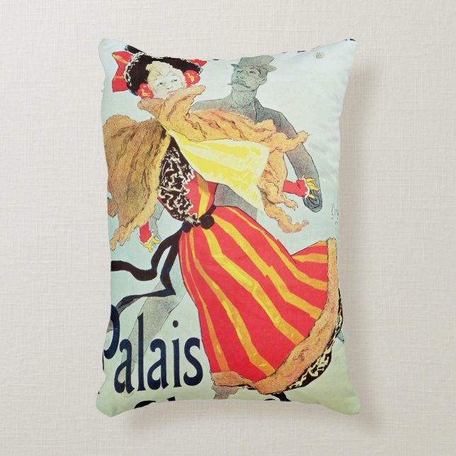 Ice Palace', Champs Elysees, Paris, 1893 Decorative Cushion (Front(Vertical))