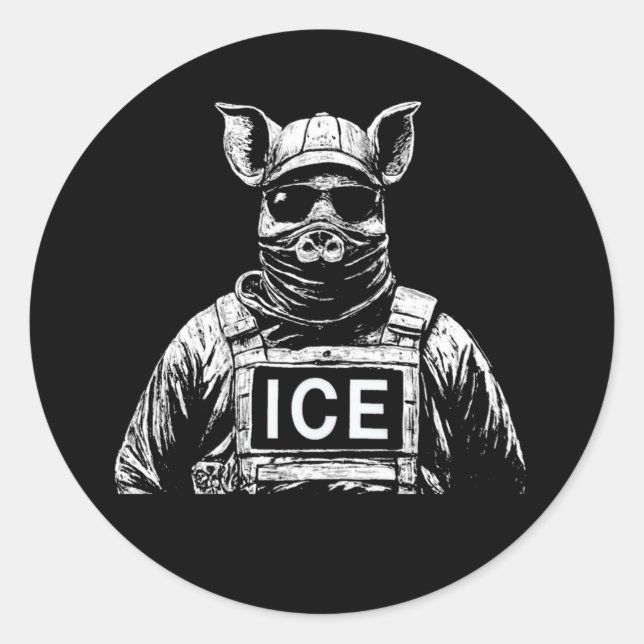 ICE Pig Cosplay – Fear in Uniform - Anti ICE Classic Round Sticker (Front)