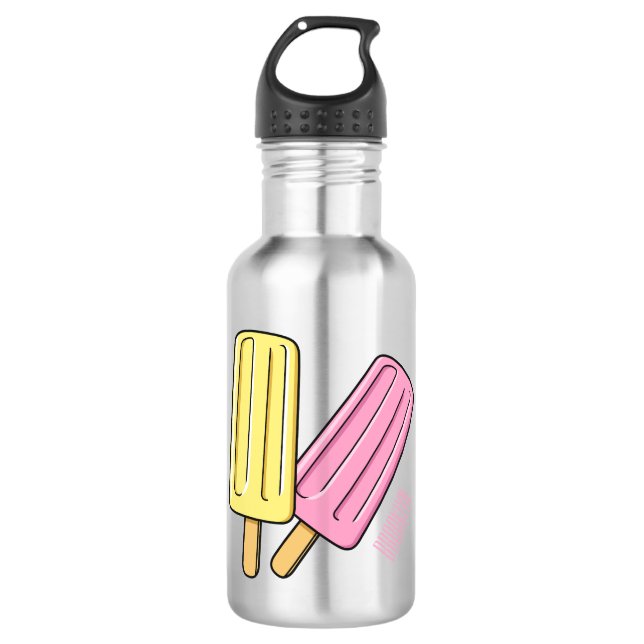 Ice pop cartoon illustration  532 ml water bottle (Front)