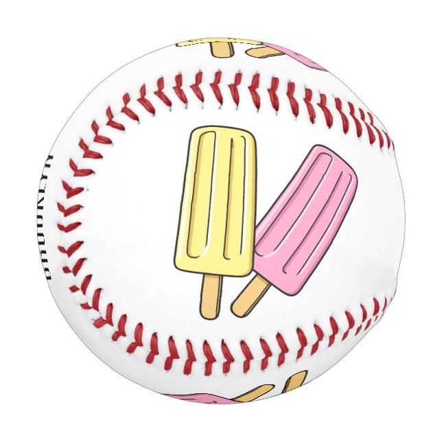 Ice pop cartoon illustration  baseball (Front Left)