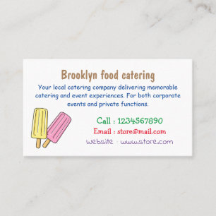 Ice pop cartoon illustration business card