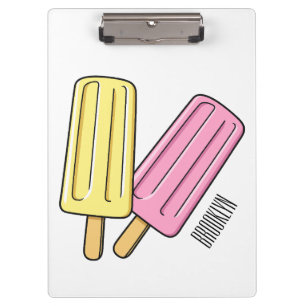 Ice pop cartoon illustration clipboard
