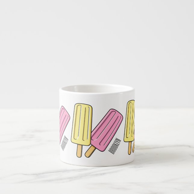Ice pop cartoon illustration  espresso cup (Front)