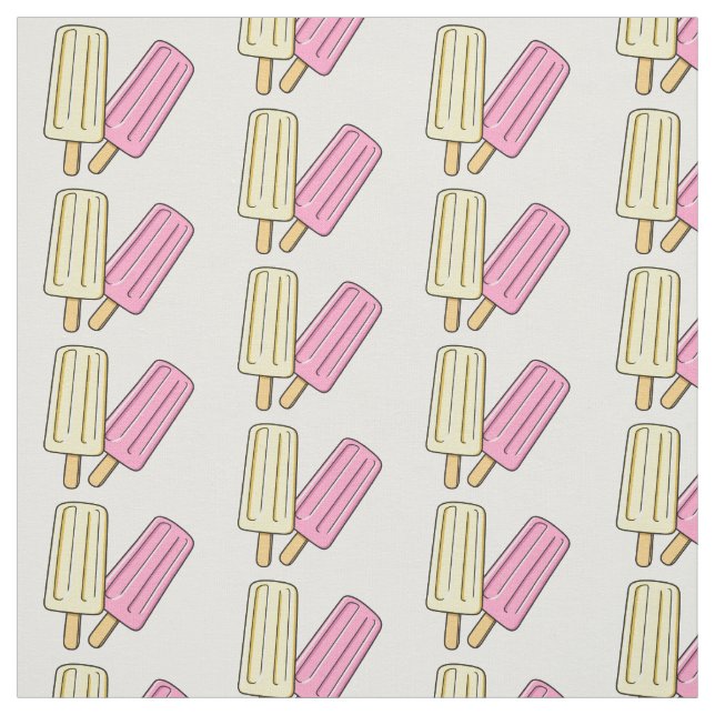 Ice pop cartoon illustration fabric (Swatch)