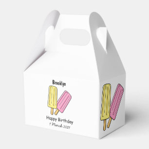 Ice pop cartoon illustration favour box