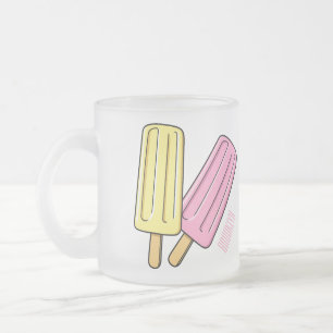 Ice pop cartoon illustration frosted glass coffee mug