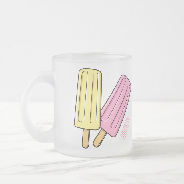 Ice pop cartoon illustration frosted glass coffee mug (Left)