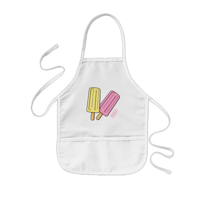 Ice pop cartoon illustration  kids apron (Front)